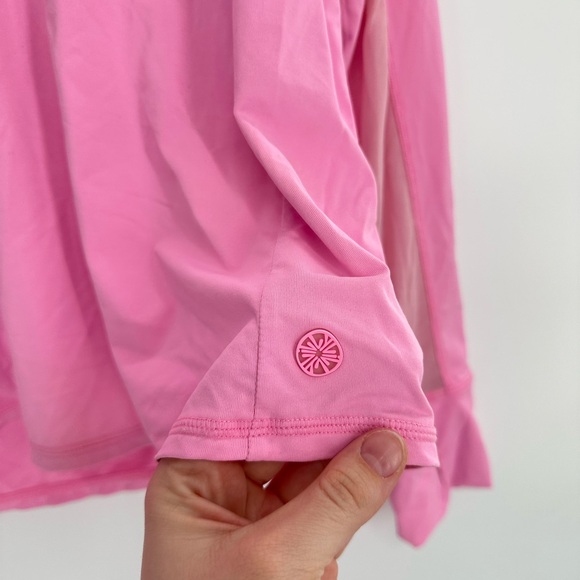 Lilly Pulitzer Luxletic Marion Mesh Panel Half-Zip Sunguard Pink Size Medium - Picture 3 of 9
